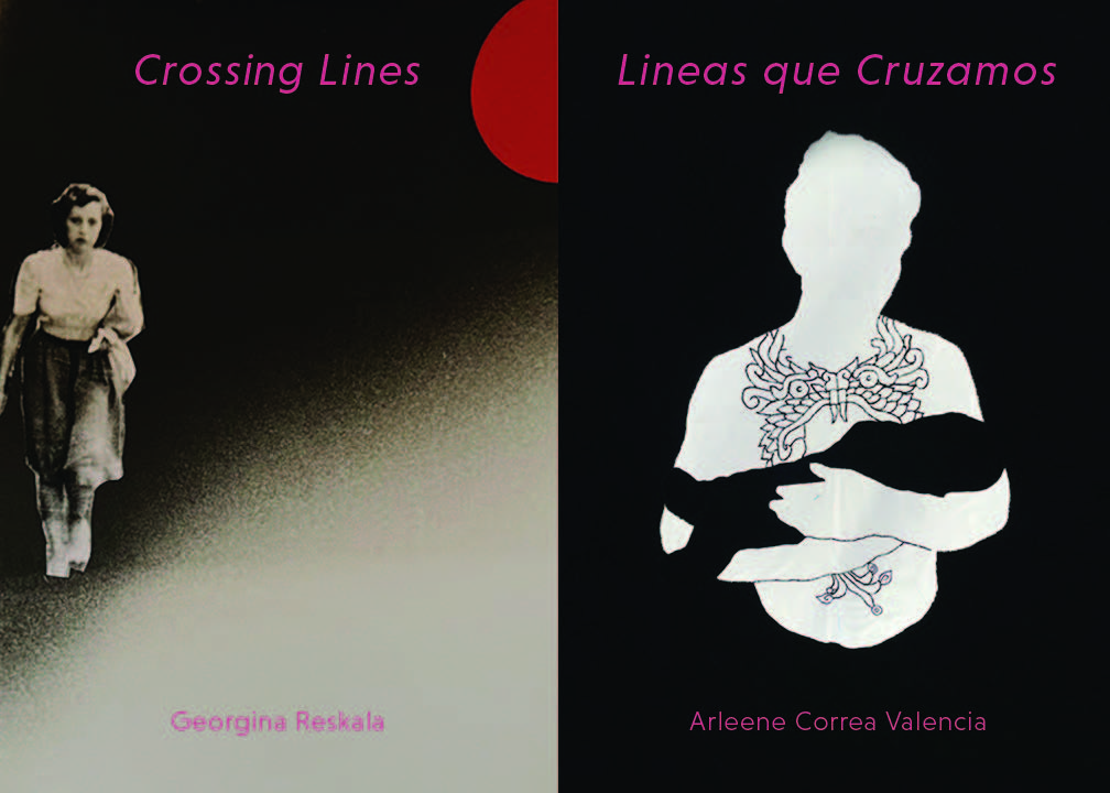 Image of two female figures on a dark background under the title "Crossing Lines"